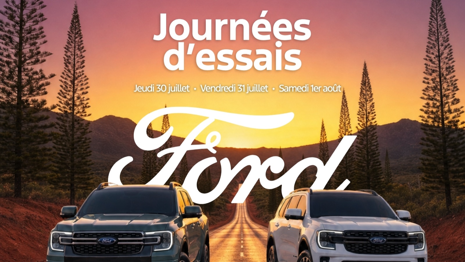 Journées d'essais Ford, jeudi 30 juillet, vendredi 31 juillet, samedi 1er août